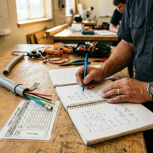 Manual conduit fill calculation on notepad