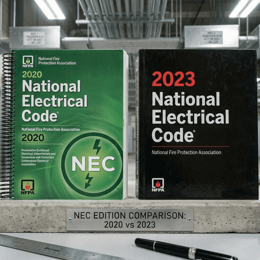 NEC 2020 vs 2023 Comparison Side-by-side comparison of 2020 and 2023 NEC book covers