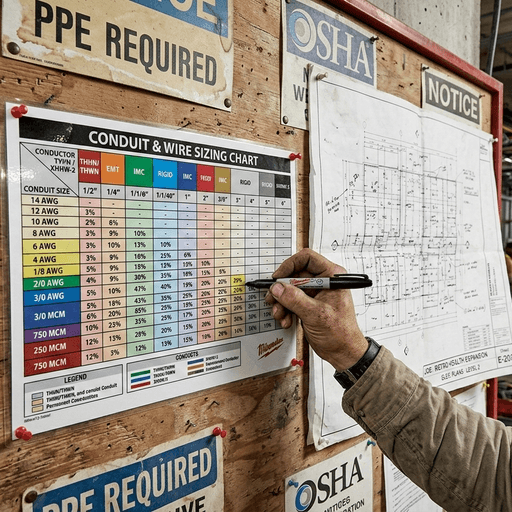 Printable Conduit Sizing Chart: Fill Capacity for EMT, PVC, and IMC (Free PDF)